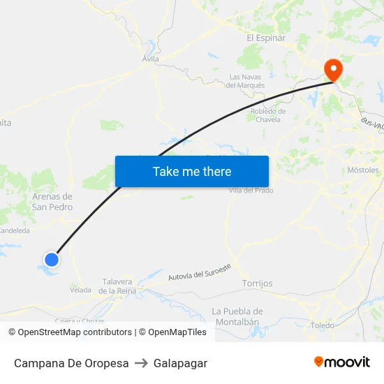 Campana De Oropesa to Galapagar map