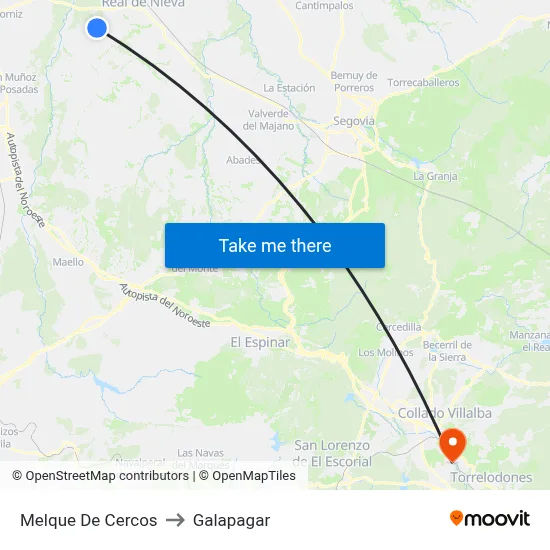 Melque De Cercos to Galapagar map