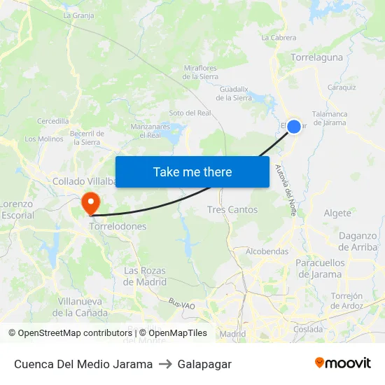 Cuenca Del Medio Jarama to Galapagar map
