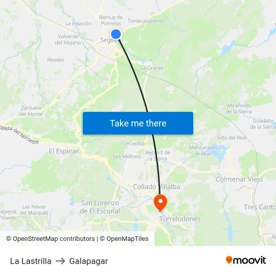 La Lastrilla to Galapagar map