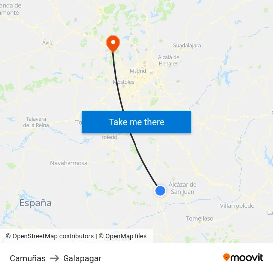 Camuñas to Galapagar map