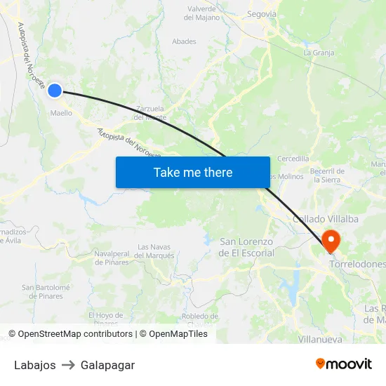 Labajos to Galapagar map