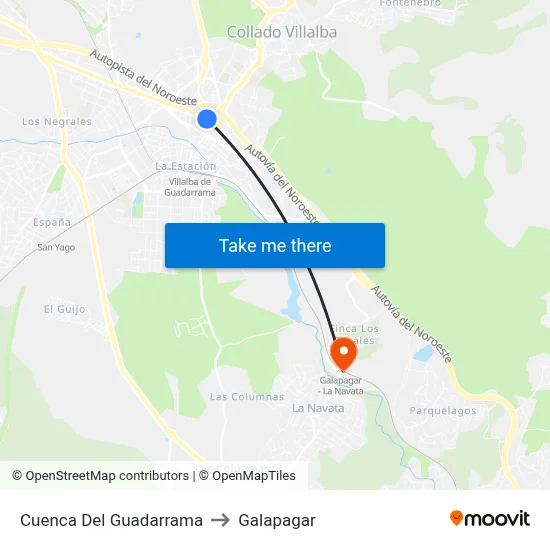 Cuenca Del Guadarrama to Galapagar map