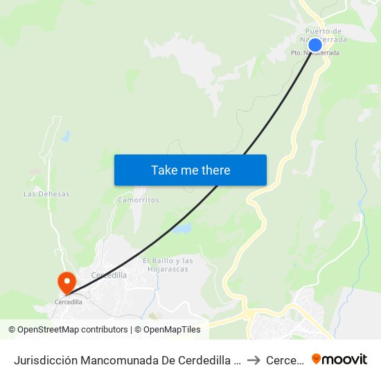 Jurisdicción Mancomunada De Cerdedilla Y Navacerrada to Cercedilla map
