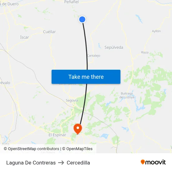 Laguna De Contreras to Cercedilla map