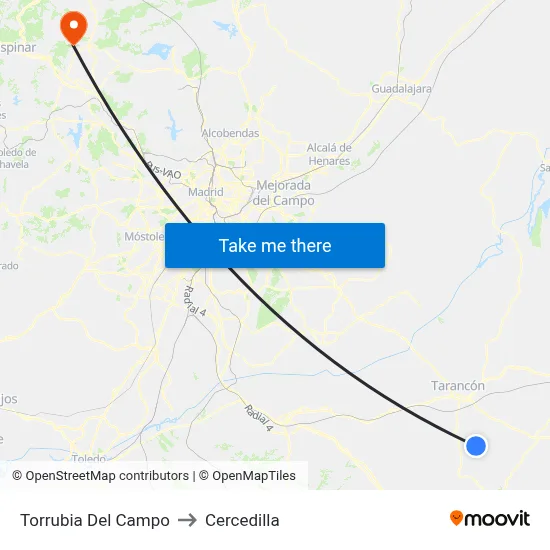 Torrubia Del Campo to Cercedilla map