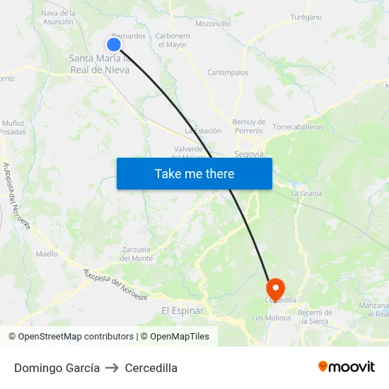 Domingo García to Cercedilla map