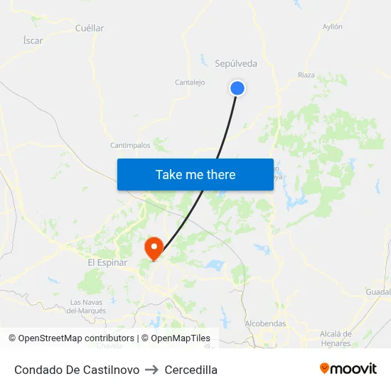 Condado De Castilnovo to Cercedilla map