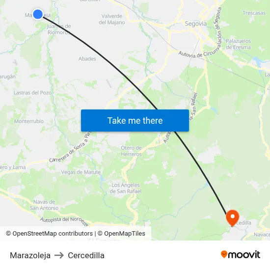 Marazoleja to Cercedilla map