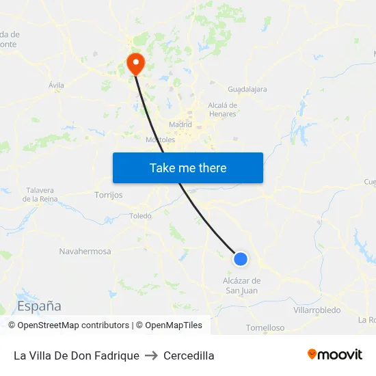 La Villa De Don Fadrique to Cercedilla map