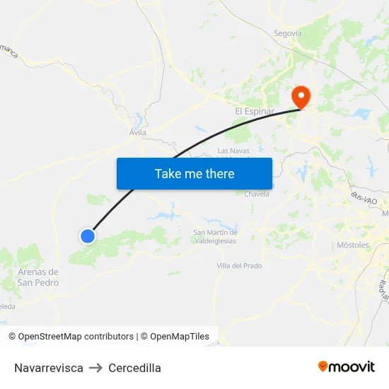 Navarrevisca to Cercedilla map