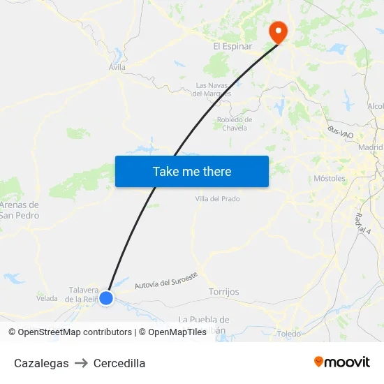 Cazalegas to Cercedilla map