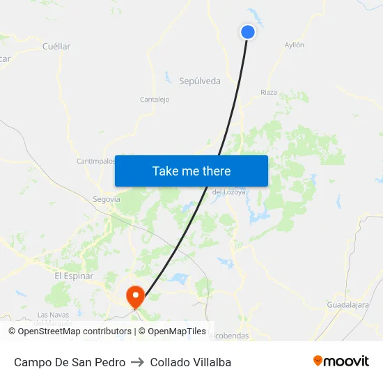 Campo De San Pedro to Collado Villalba map