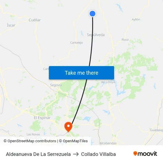 Aldeanueva De La Serrezuela to Collado Villalba map