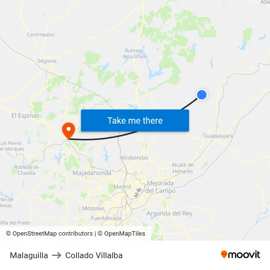 Malaguilla to Collado Villalba map