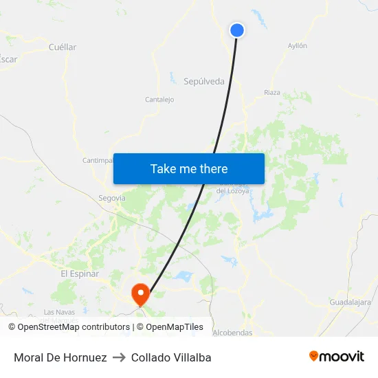 Moral De Hornuez to Collado Villalba map