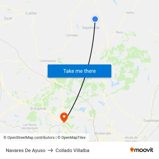Navares De Ayuso to Collado Villalba map