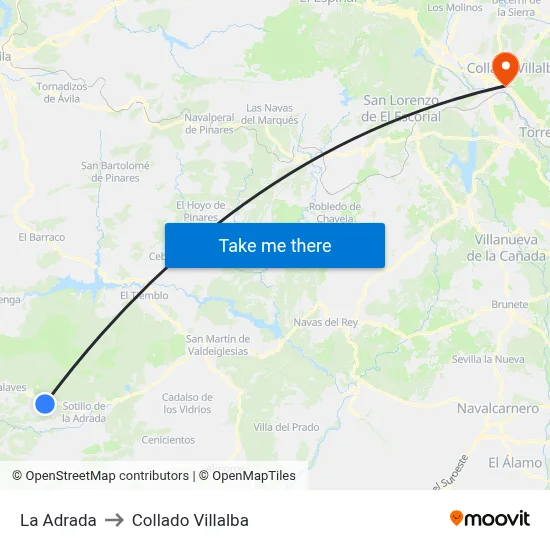 La Adrada to Collado Villalba map