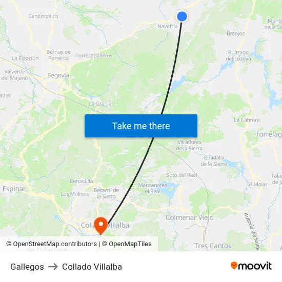 Gallegos to Collado Villalba map