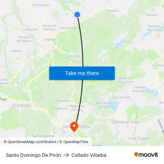Santo Domingo De Pirón to Collado Villalba map