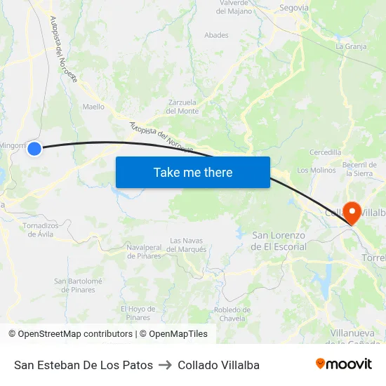 San Esteban De Los Patos to Collado Villalba map