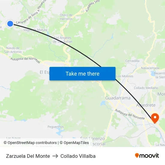 Zarzuela Del Monte to Collado Villalba map