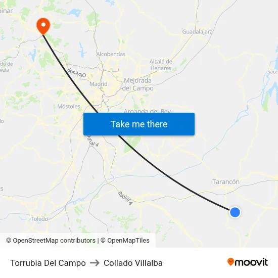 Torrubia Del Campo to Collado Villalba map