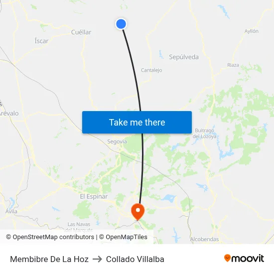 Membibre De La Hoz to Collado Villalba map
