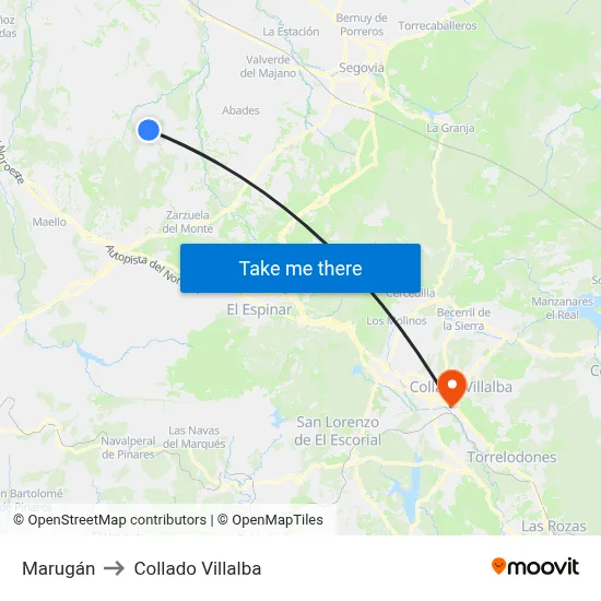 Marugán to Collado Villalba map