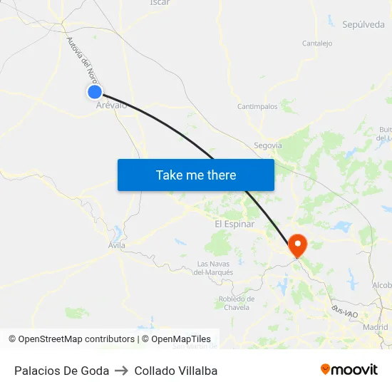 Palacios De Goda to Collado Villalba map