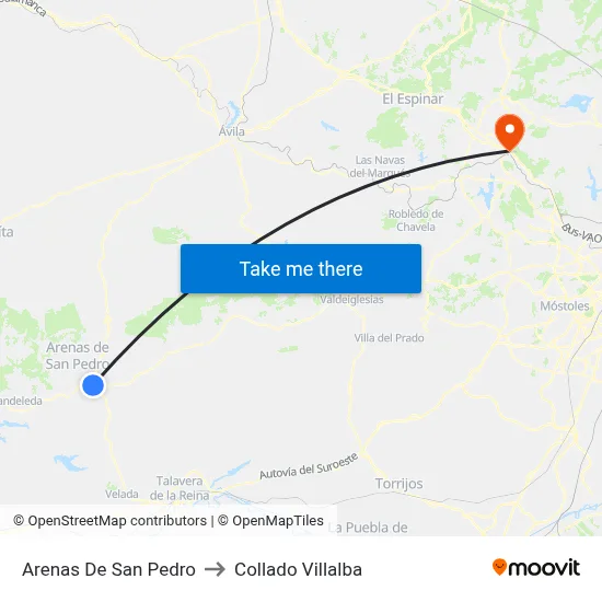 Arenas De San Pedro to Collado Villalba map