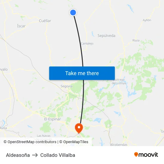 Aldeasoña to Collado Villalba map