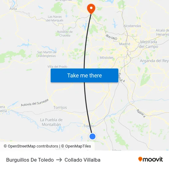 Burguillos De Toledo to Collado Villalba map