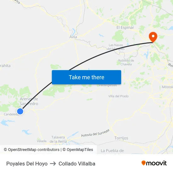 Poyales Del Hoyo to Collado Villalba map