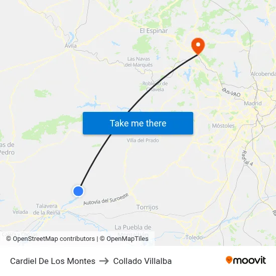 Cardiel De Los Montes to Collado Villalba map