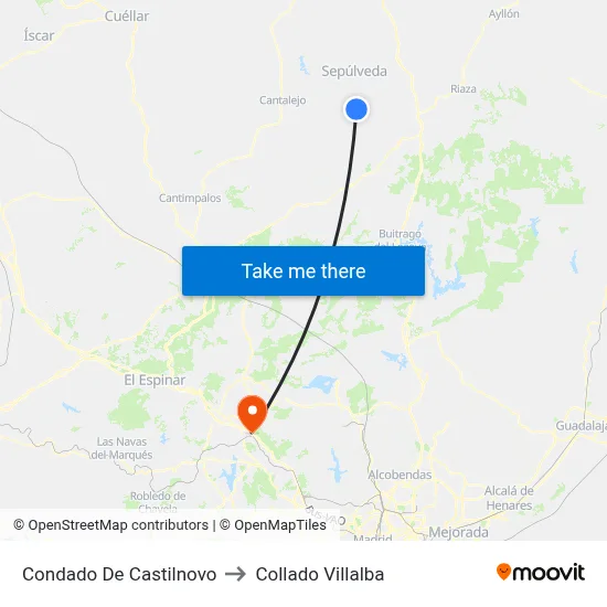 Condado De Castilnovo to Collado Villalba map