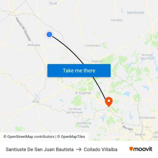 Santiuste De San Juan Bautista to Collado Villalba map