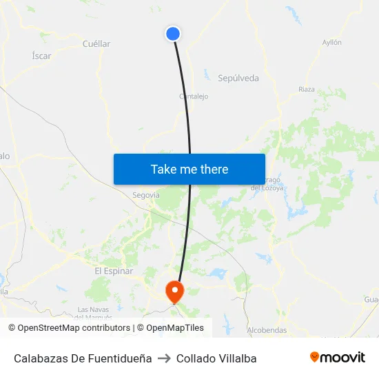 Calabazas De Fuentidueña to Collado Villalba map