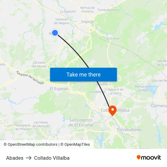 Abades to Collado Villalba map