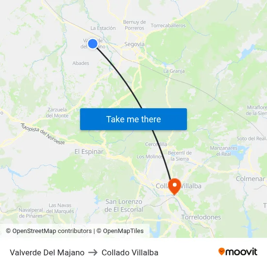 Valverde Del Majano to Collado Villalba map