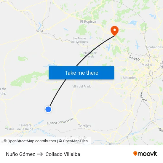 Nuño Gómez to Collado Villalba map