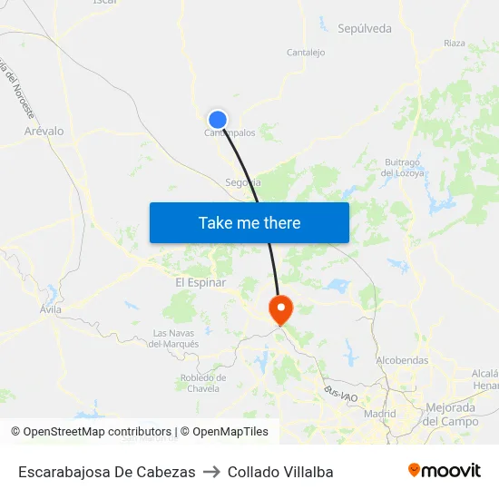 Escarabajosa De Cabezas to Collado Villalba map