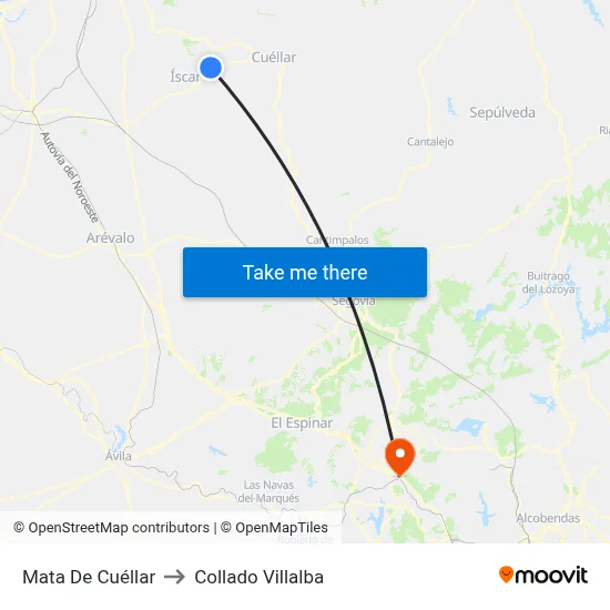 Mata De Cuéllar to Collado Villalba map