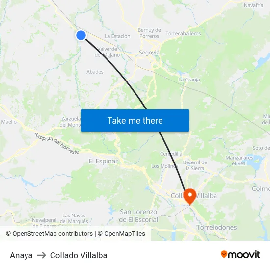 Anaya to Collado Villalba map
