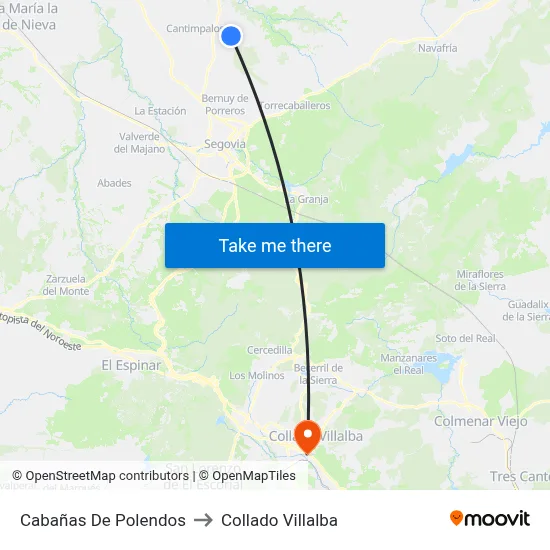 Cabañas De Polendos to Collado Villalba map
