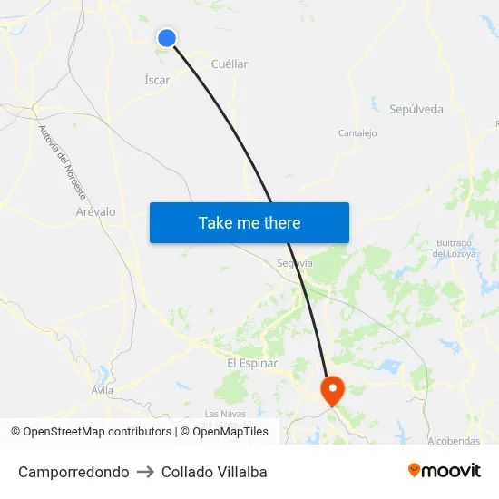 Camporredondo to Collado Villalba map