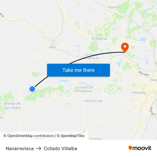 Navarrevisca to Collado Villalba map