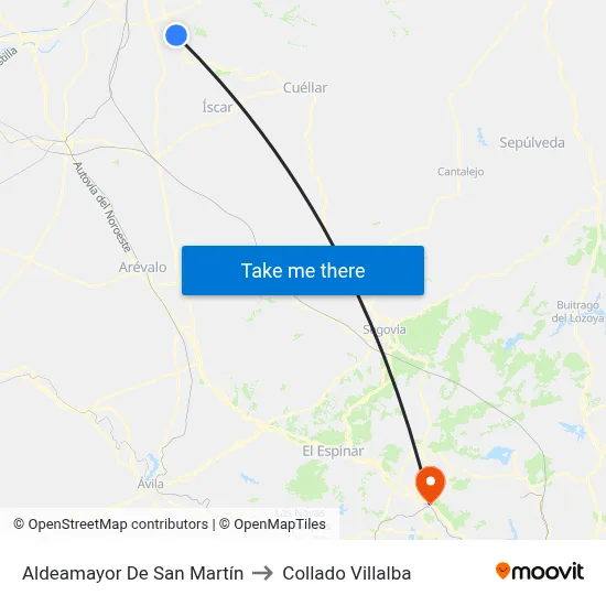Aldeamayor De San Martín to Collado Villalba map