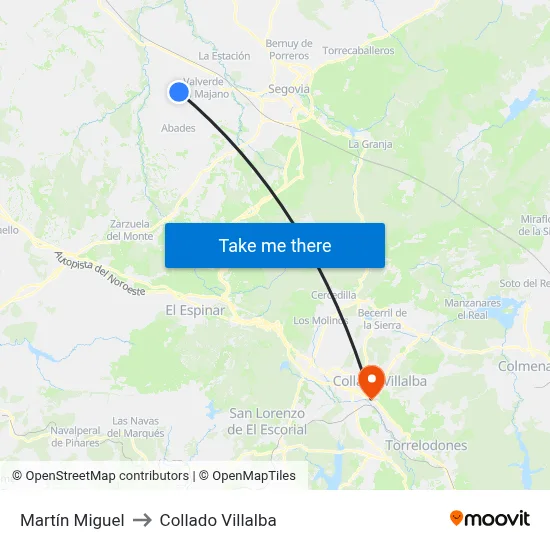 Martín Miguel to Collado Villalba map