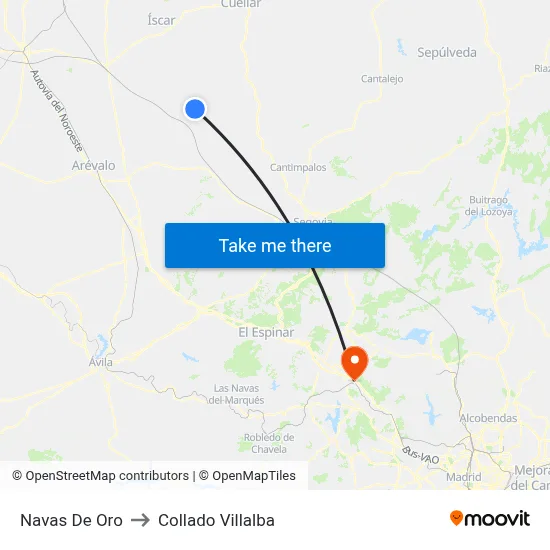 Navas De Oro to Collado Villalba map